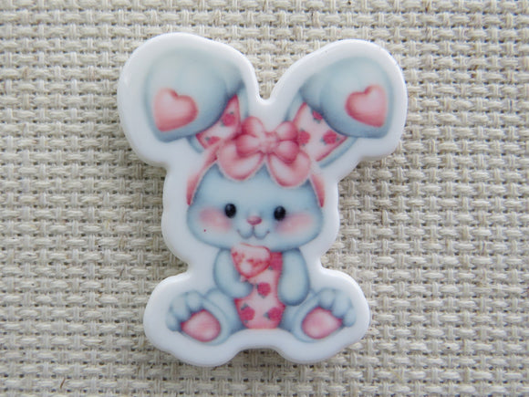 First view of Cute Bunny with a Pink Bow Needle Minder.