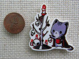 Second view of Halloween Kitty Tree Needle Minder.