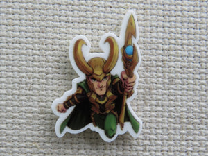 First view of Loki with a Scepter Needle Minder.