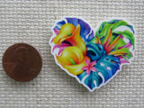 Second view of Calla Lily Heart Needle Minder.