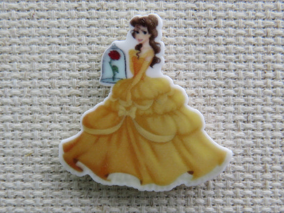 First view of Belle with the Enchanted Rose Needle Minder.