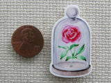 Second view of Rose in A Glass Case Needle Minder.