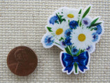 Second view of Blue and White Flowers Needle Minder.