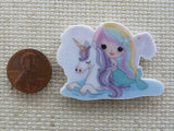 Second view of Beautiful Mermaid with a Unicorn Needle Minder.