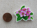 Second view of Pink Violets Needle Minder.