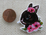 Second view of Black Bunny Needle Minder.