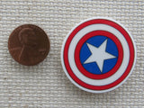 Second view of Captain America shield needle minder.