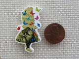 Second view of Alice with Butterflies Needle Minder.