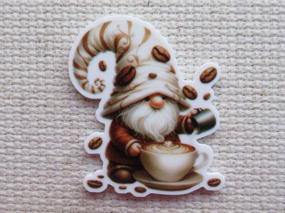 First view of Latte Coffee Gnome Needle Minder.