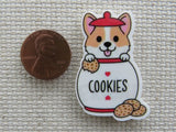 Second view of Corgi in a Cookie Jar Needle Minder.