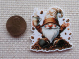 Second view of Happy Coffee Gnome Needle Minder.