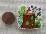 Second view of Mushroom on a Tree Stump Needle Minder.