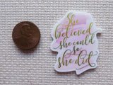 Second view of She believed She Could, So She Did Needle Minder.