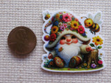 Second view of Pink Flower Gnome Needle Minder.