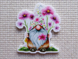 First view of Pink Flower Gnome Needle Minder.