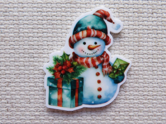 First view of Snowman with a Gift Needle Minder.