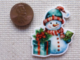 Second view of Snowman with a Gift Needle Minder.