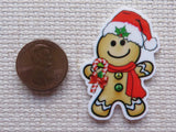 Second view of Hat Wearing Gingerbread Man Needle Minder.