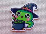 First view of Froggy Witch Needle Minder.