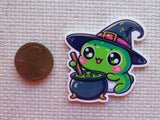 Second view of Froggy Witch Needle Minder.