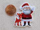 Second view of Santa and a Red Nose Reindeer Needle Minder.