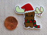 Second view of Christmas Moose Needle Minder.