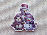 First view of A Trio of Purple Snowmen Needle Minder.