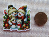 Second view of Snowmen Family Needle Minder.