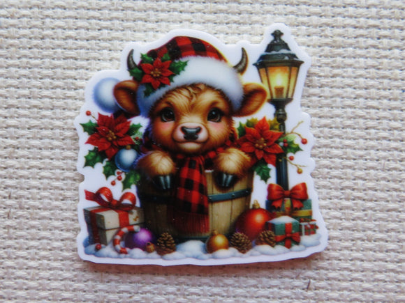 First view of Adorable Christmas Cow Needle Minder,.