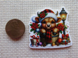 Second view of Adorable Christmas Cow Needle Minder,.