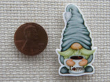 First view of Bluish Coffee Gnome Needle Minder.