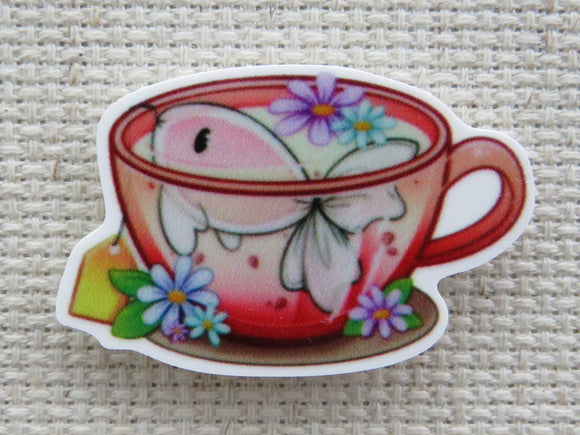 First view of Fishy Teacup Needle Minder,.