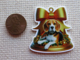 Second view of Christmas Bell Beagle Needle Minder.