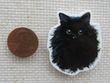 Second view of Fluffy Black Cat Needle Minder.