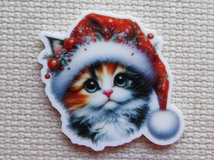 First view of Christmas Calico Cat Needle Minder.