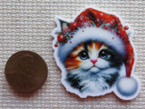 Second view of Christmas Calico Cat Needle Minder.