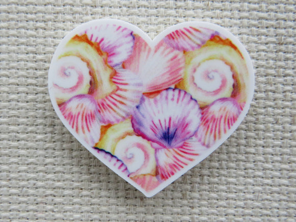 First view of Pink Seashell Heart Needle Minder.