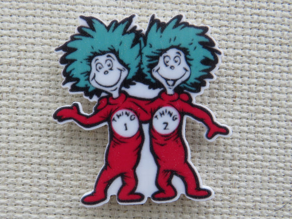 First view of Thing 1 and Thing 2 Needle Minder.