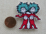 Second view of Thing 1 and Thing 2 Needle Minder.