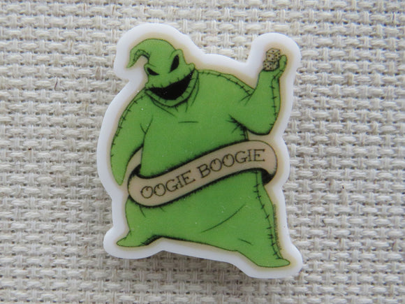 First view of Oogie Boogie with a Name Banner Needle Minder.