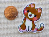Second view of Playful Brown Kitty Needle Minder.