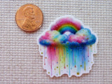 Second view of Rainbow Rain Cloud Needle Minder.