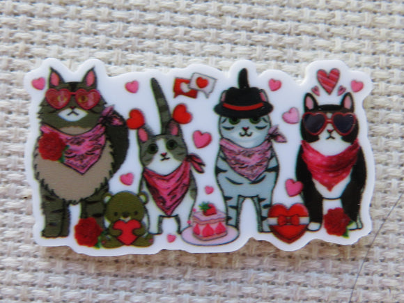 First view of Valentine's Kitties Needle Minder.