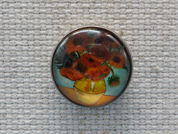 First view of Sunflowers in a vase by Vincent Van Gogh needle minder.