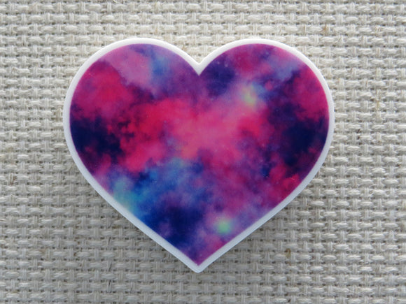 First view of Blue Pink and Purple Heart Needle Minder.