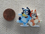 Second view of Blue and Bingo Needle Minder.