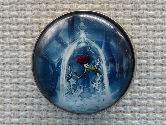 First view of Rose Under Glass Domed Needle Minder.