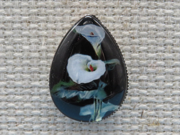 First view of Calla Lily Teardrop Domed Needle Minder.