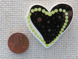 Second view of Black Pearl Heart Needle Minder.