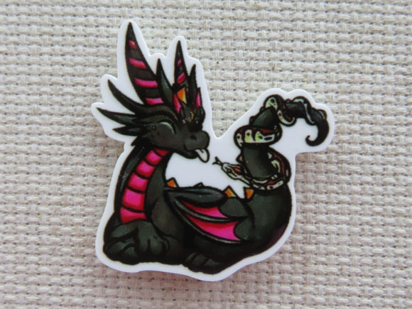 First view of Black Dragon and a Snake Needle Minder,